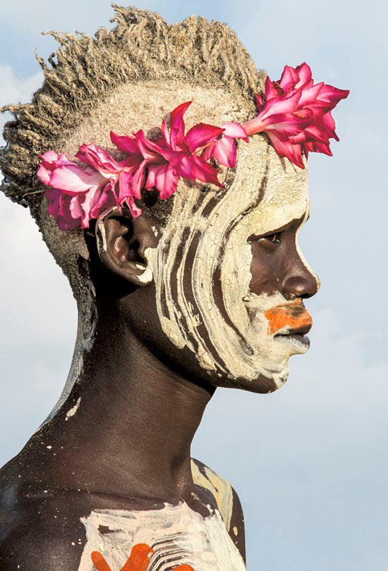Kara Man Painted and Adorned for Courtship, Omo Valley, Ethiopia